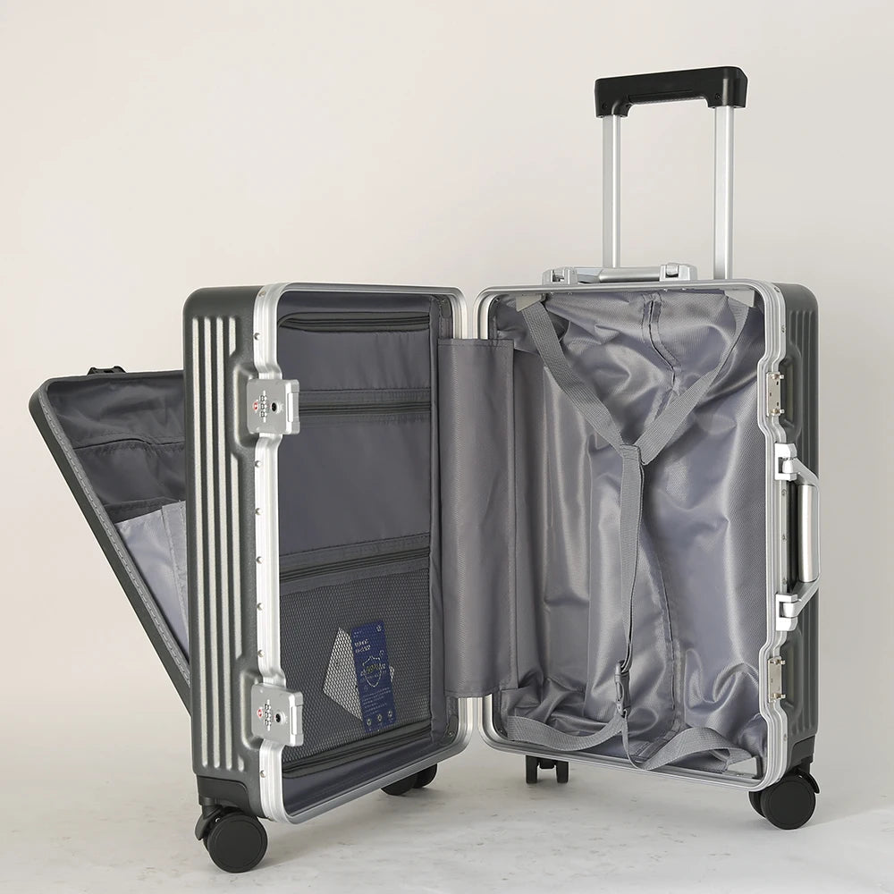 Valise Rigide Intégrale en Aluminium – Élégance, Sécurité et Résistance