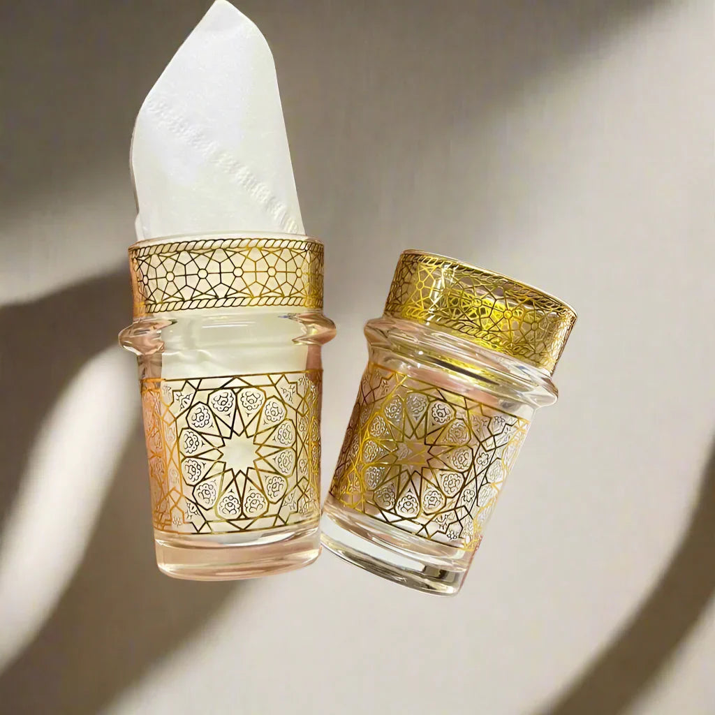 12 verres à thé en verre transparent avec détails dorés élégants