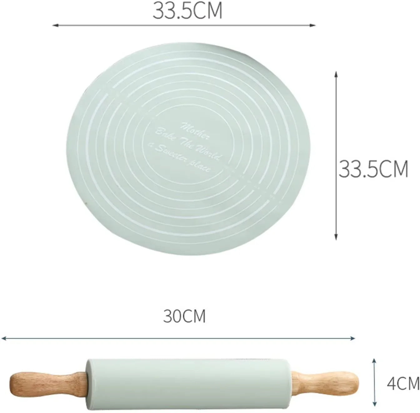 Tapis de Pâte avec Échelle 📏 – Ensemble 2 Pièces