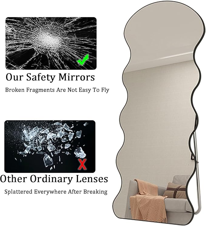 Miroir sur Pied Pleine Longueur 160 x 60 cm –160 x 50 cm – Style Coréen Moderne