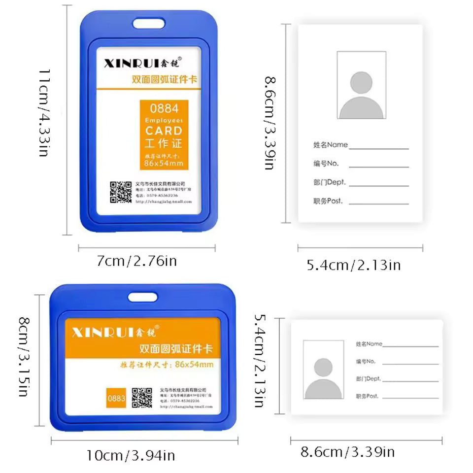 2 Couverture de Carte Rétractable en Plastique Multicolore – Badge d’Identification pour Employés & Étudiants