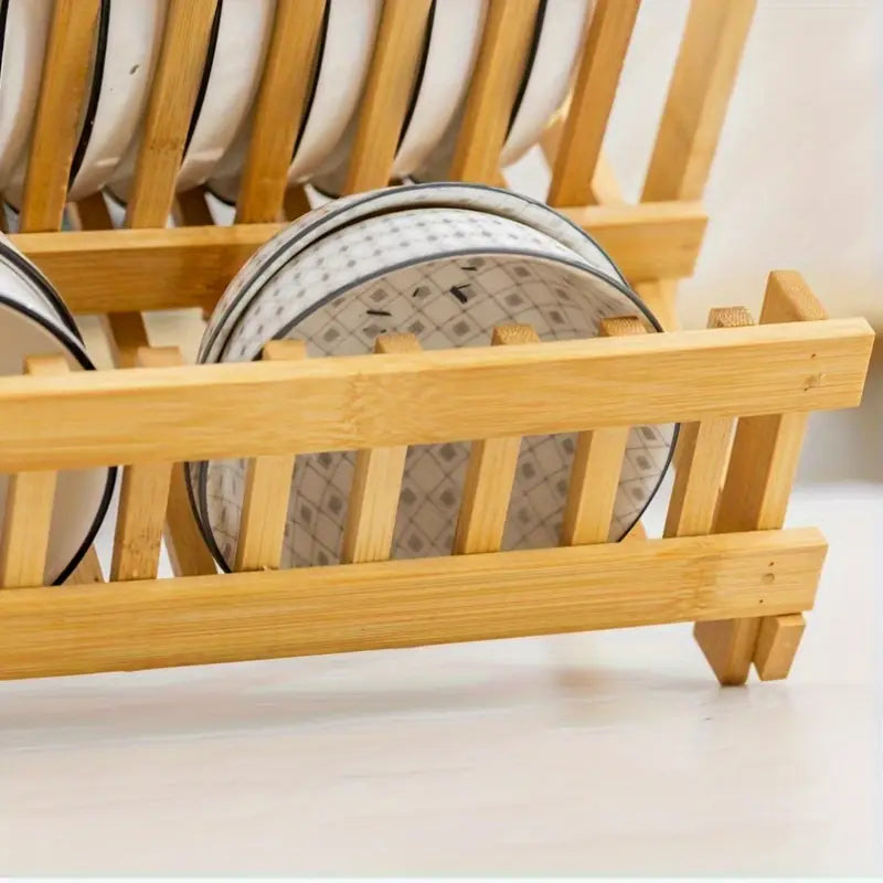 Égouttoir à vaisselle en bambou, porte-ustensiles pliable, égouttoir à vaisselle en bois