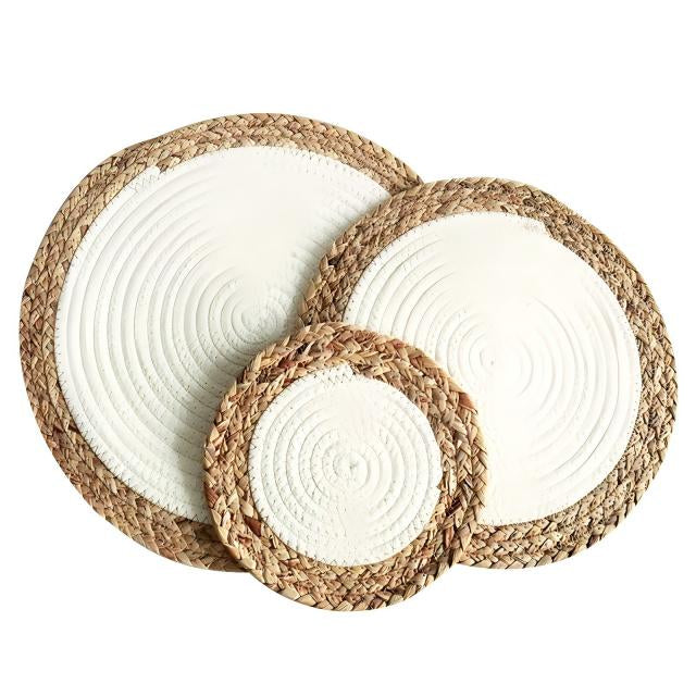 Napperons ronds tressés en corde de coton – Lot de 6 pièces 🌿✨