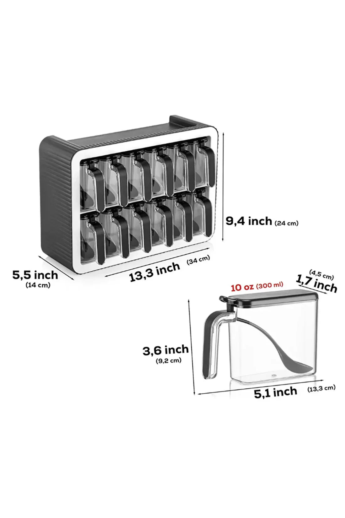 Pots à Épices Pratiques – Lot de 12 avec Cuillères