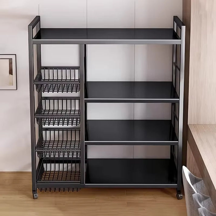 NESTO💫Étagère de Rangement Multicouche en Acier au Carbone – Légumes et Articles de Cuisine
