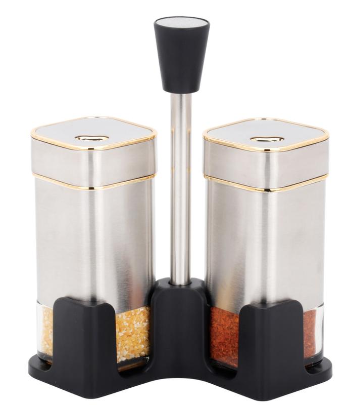 Duo d’épices design inox et verre – Élégance et praticité