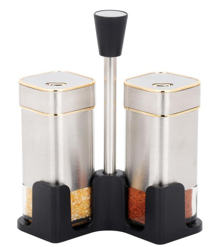 Duo d’épices design inox et verre – Élégance et praticité