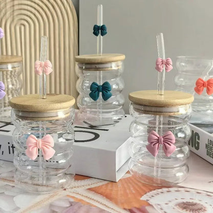 6 Tasse en Verre à Bulles Multicolore