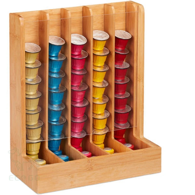 Organisateur de Capsules de Café en Bambou