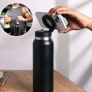NESTO 💧 Bouteille Isotherme avec Support Téléphone – Acier Inoxydable