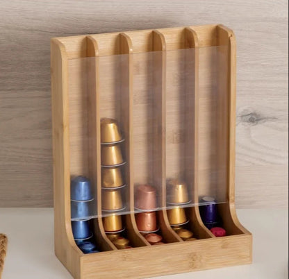 Organisateur de Capsules de Café en Bambou