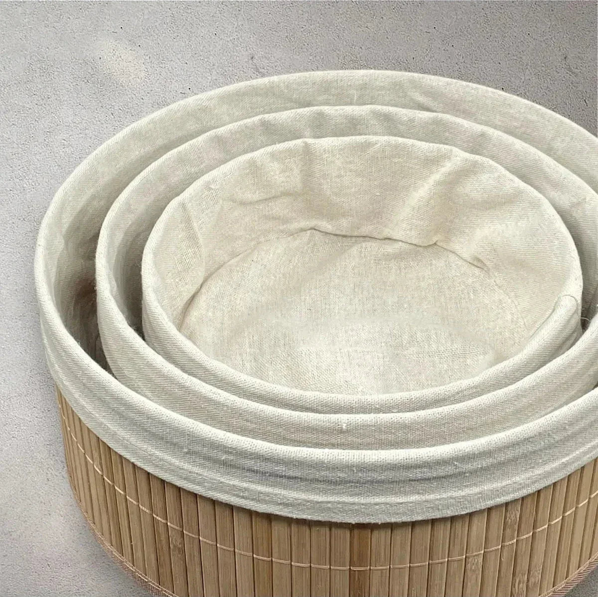 Lot de 3 Paniers de Rangement Tressés en  Bambou