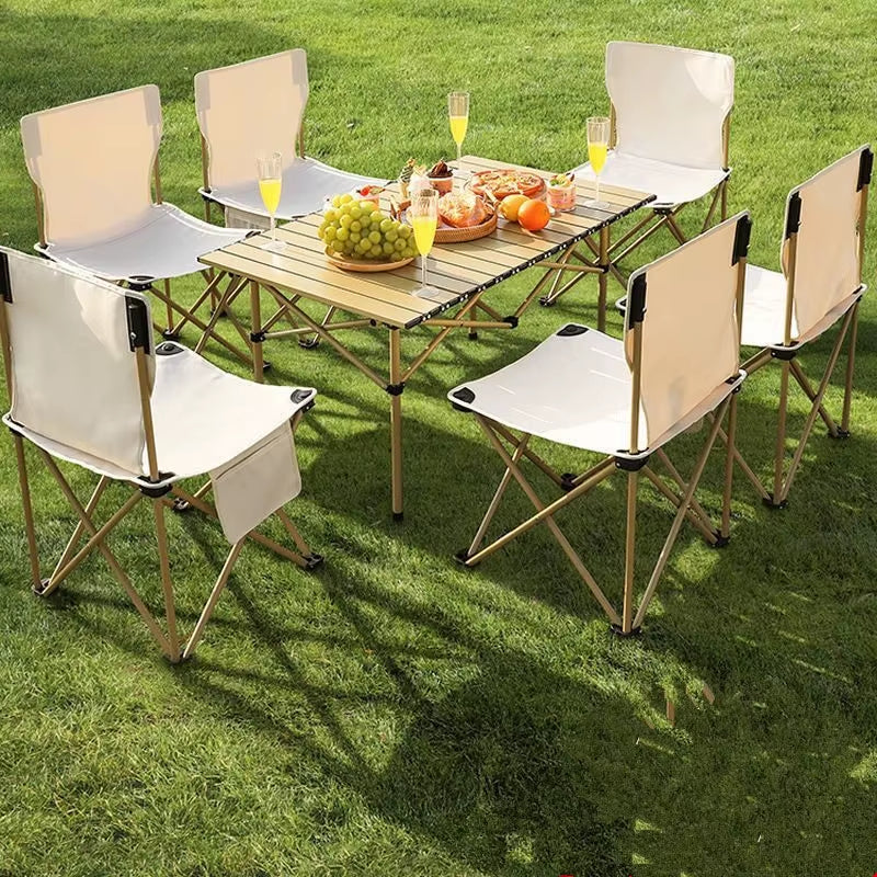 Ensemble Table & 6 Chaises de Camping Pliantes – Portable & Léger