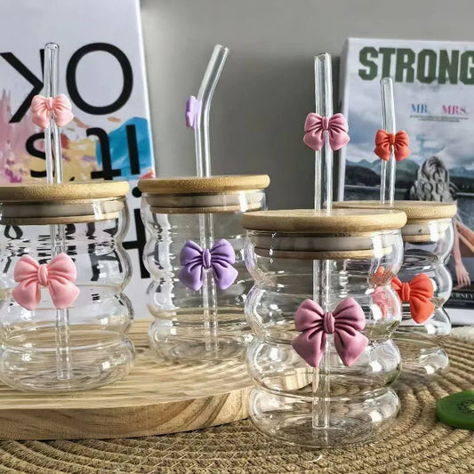 6 Tasse en Verre à Bulles Multicolore