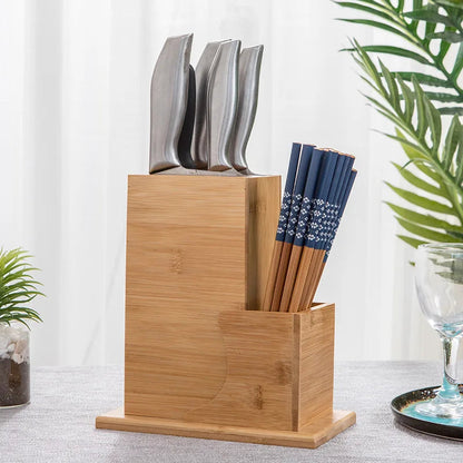 Bloc de Couteaux en Bambou Naturel