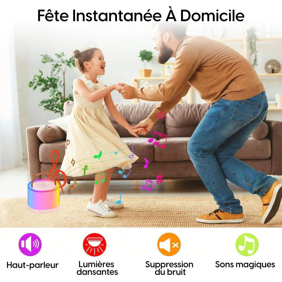 NESTO🎤  Mini Enceinte Karaoké Bluetooth avec Micros et Lumières RGB