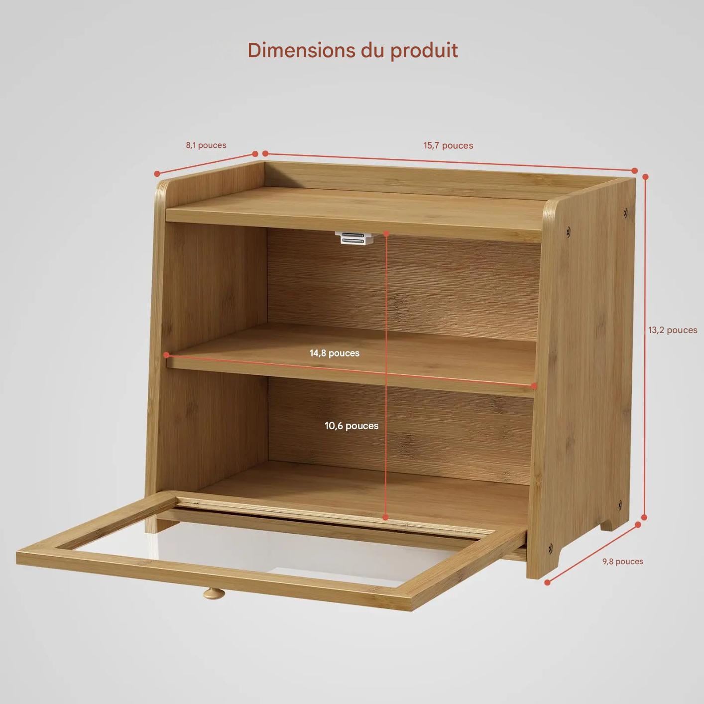 Panier de Fruits en Bois à 2 Niveaux