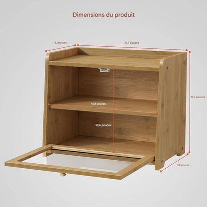 Panier de Fruits en Bois à 2 Niveaux