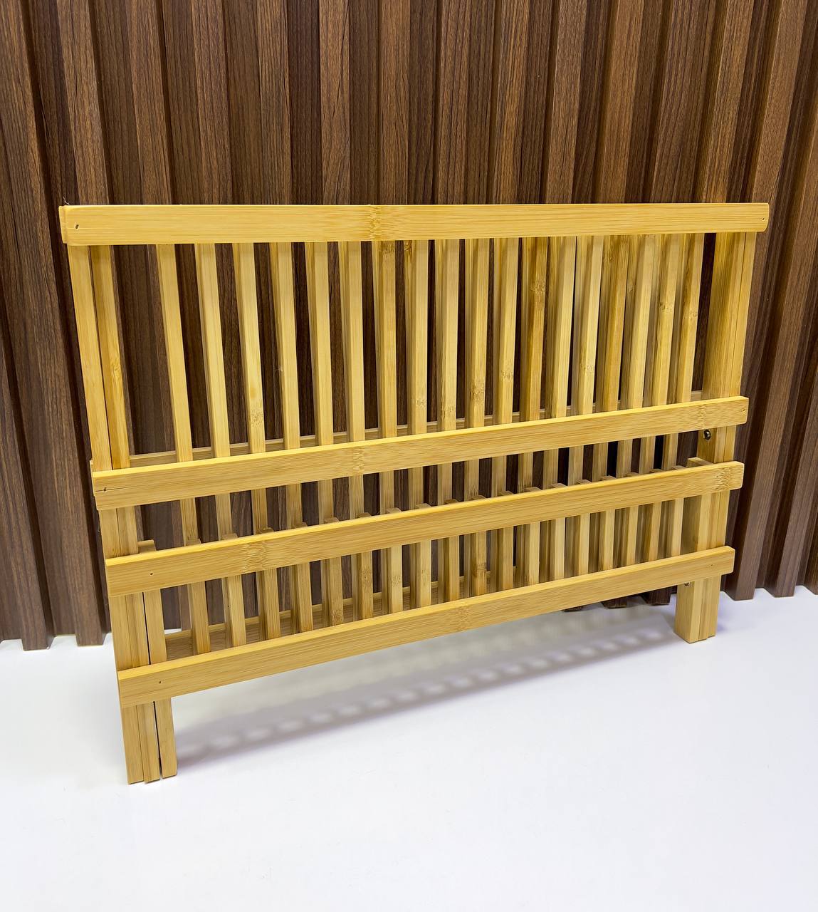 Égouttoir à Vaisselle Pliable Bambou – 2 Niveaux