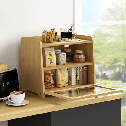 Panier de Fruits en Bois à 2 Niveaux