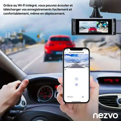 NESTO🚘Caméra de Tableau de Bord 3 Caméras – Vision Nocturne et HD 1080P