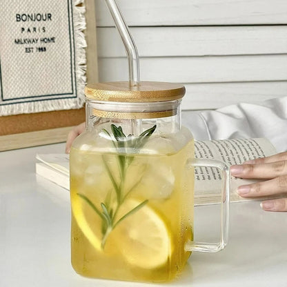 Tasse à Café Créative avec Paille et Couvercle