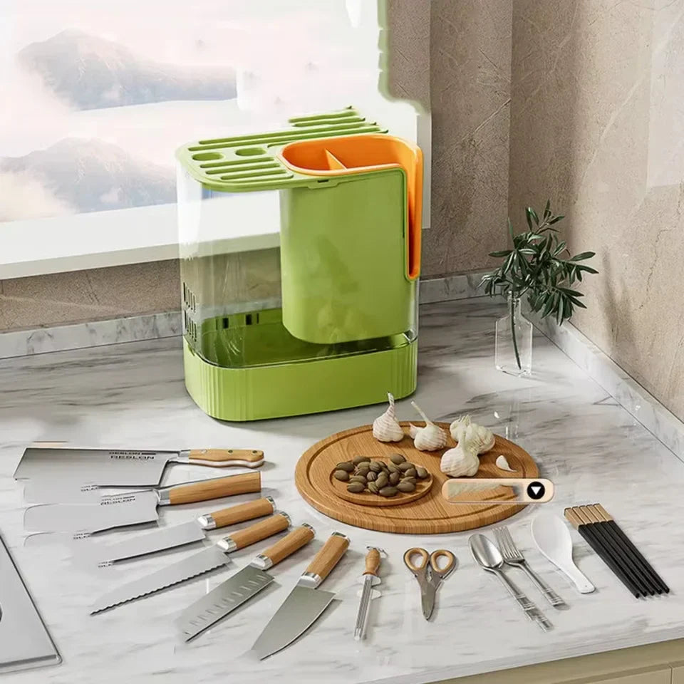 Porte-Couteau Rotatif Multifonctionnel Cuisine 🔪