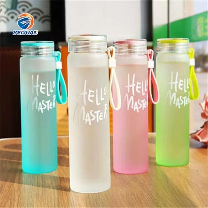Bouteille d'eau en verre Hello Master avec couvercle sans Bpa, gourde pour sport, 480ml