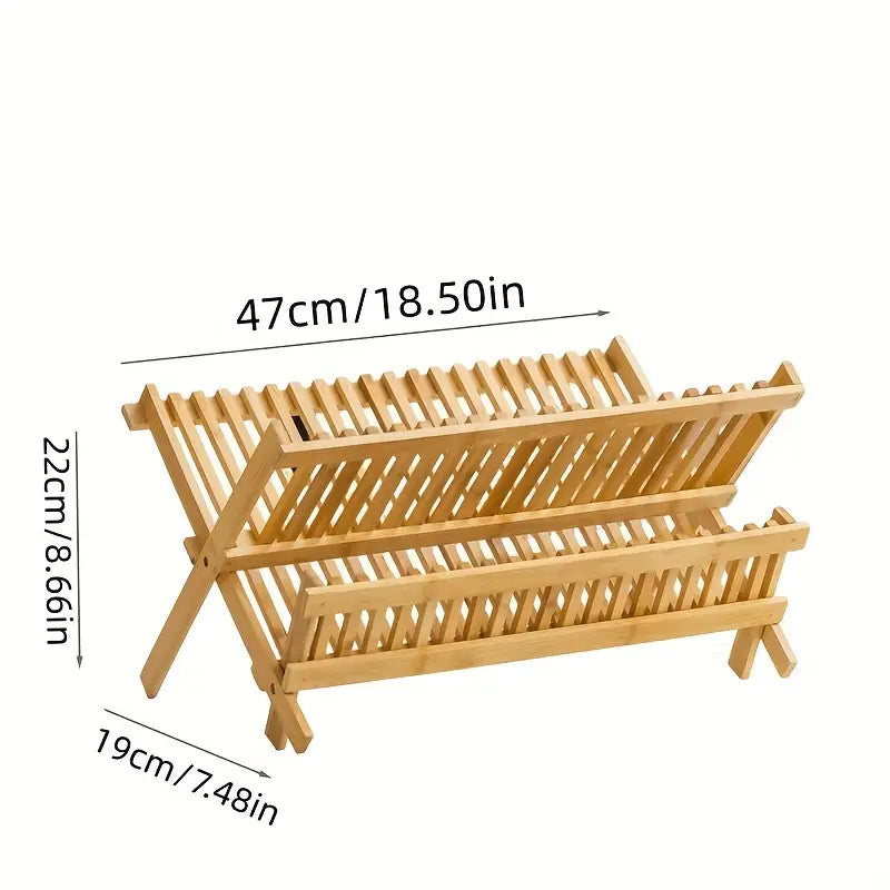 Égouttoir à vaisselle en bambou, porte-ustensiles pliable, égouttoir à vaisselle en bois