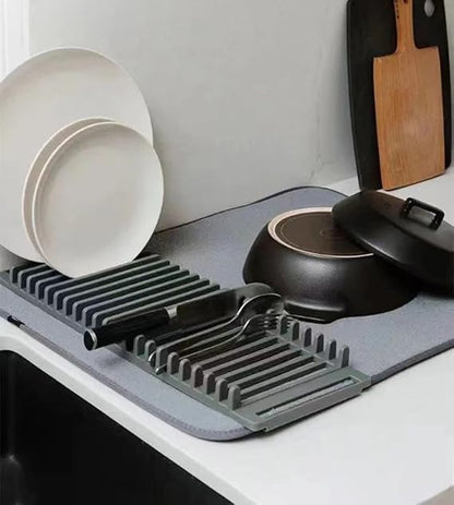 Tapis Porte-Vaisselle et Porte-Cuillère en Silicone