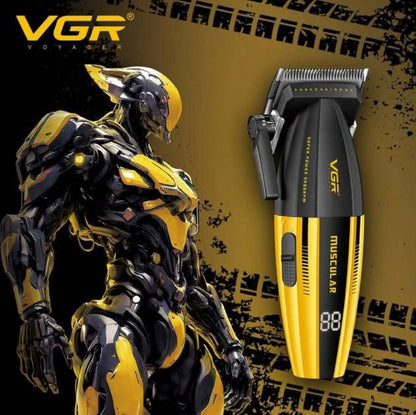 Tondeuse cheveux et barbe VGR V-285 avec lames métal 9000 tr/min. Sans fil, puissante et ergonomique pour un rasage précis et professionnel. 💈