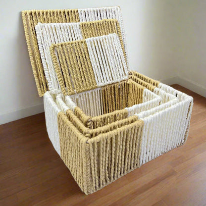 Set de 3 Boîtes de Rangement Bicolores