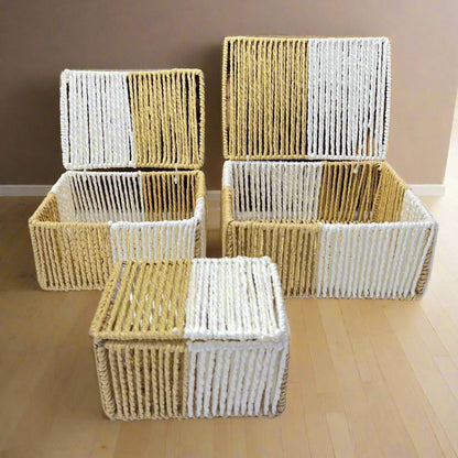 Set de 3 Boîtes de Rangement Bicolores