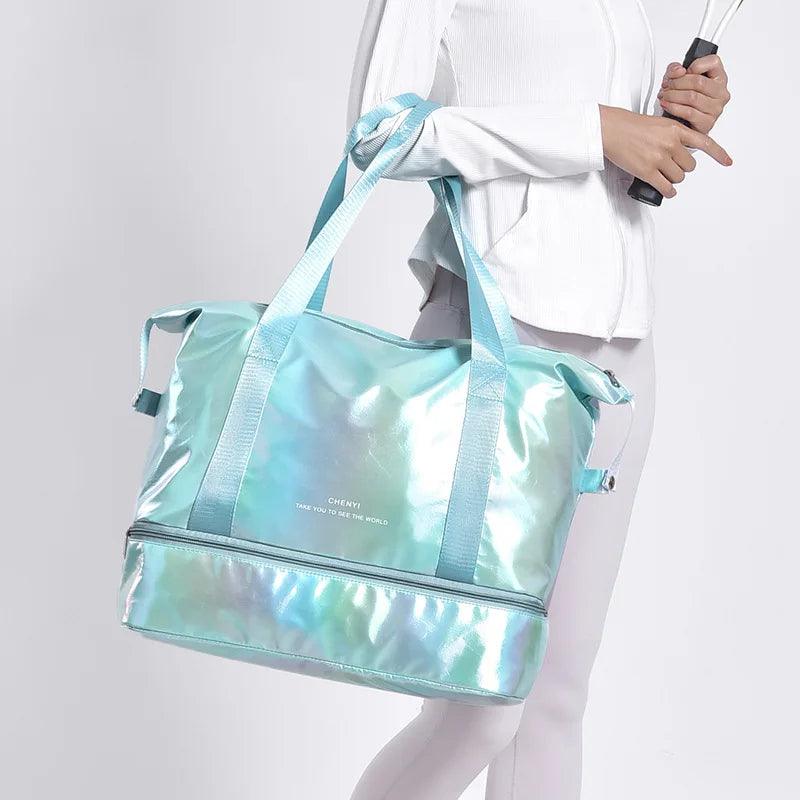 Sac fourre-tout à bandoulière indépendant avec boîte à chaussures et tige de traction