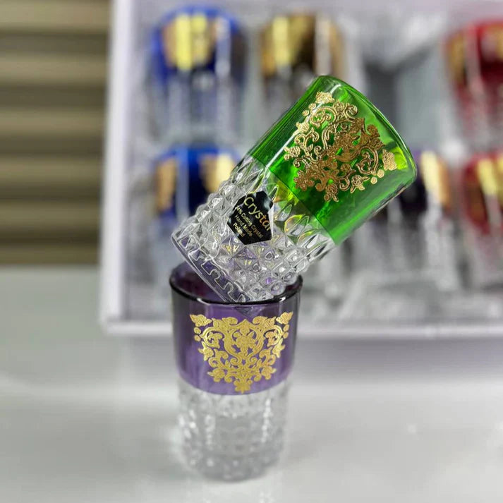 ✨ Coffret de 12 Verres à Thé Marocains Colorés