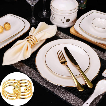 Lot de 6 anneaux de serviette en  mariage, et décoration de table à manger