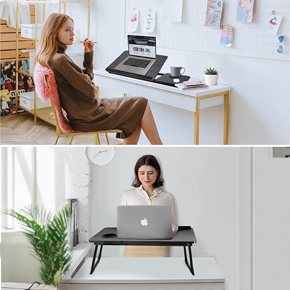 Bureau Portable pour Ordinateur - Table de Lit Ajustable et Multi-Usage