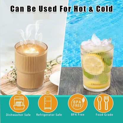 Ensemble de 6 tasses à jus en verre moderne avec bordure dorée