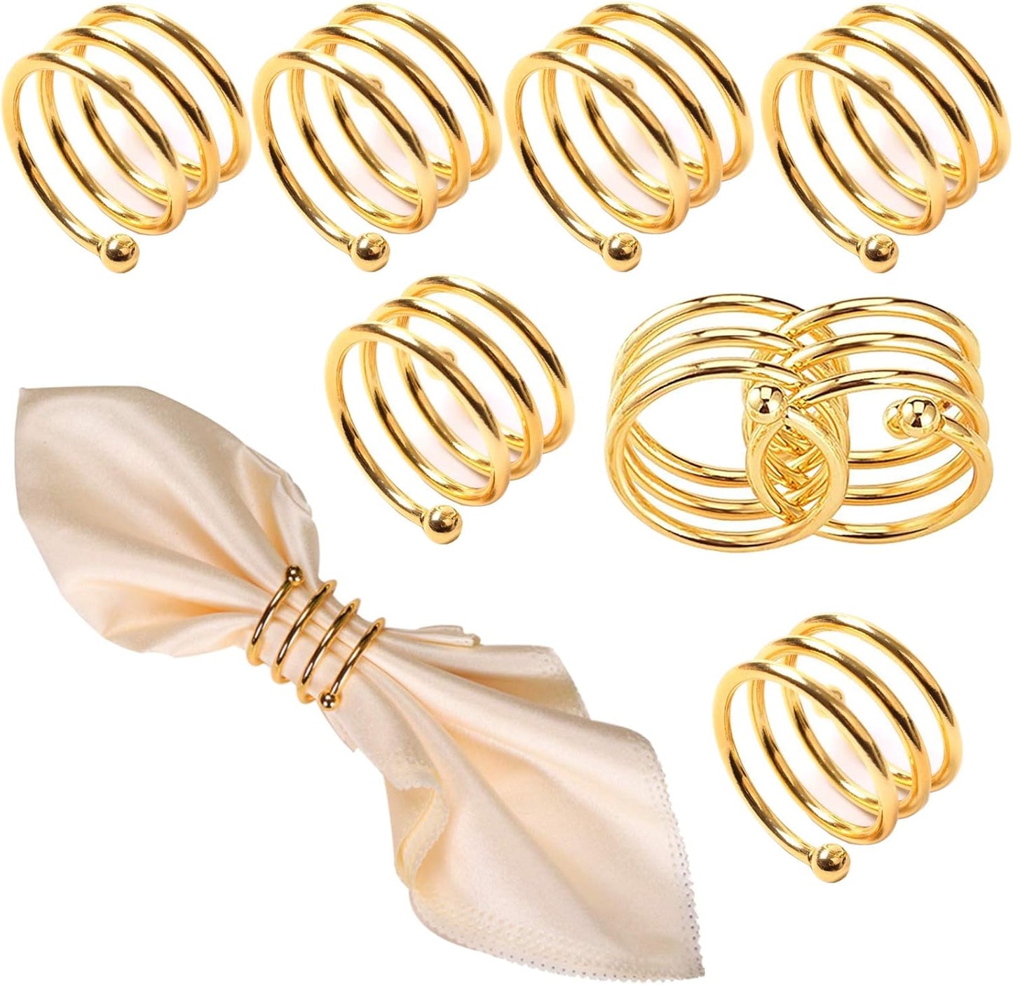 Lot de 6 anneaux de serviette en  mariage, et décoration de table à manger