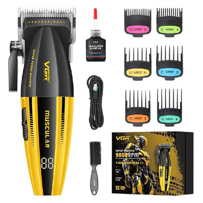 Tondeuse cheveux et barbe VGR V-285 avec lames métal 9000 tr/min. Sans fil, puissante et ergonomique pour un rasage précis et professionnel. 💈