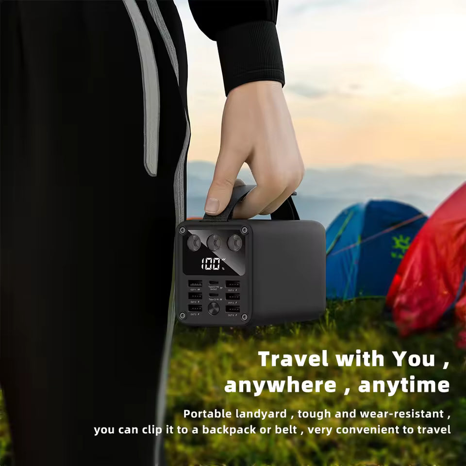 batterie externe 60000mAh, power bank haute capacité, charge rapide USB-C, batterie portable avec écran LCD, batterie de secours voyage, powerbank PD 3.0