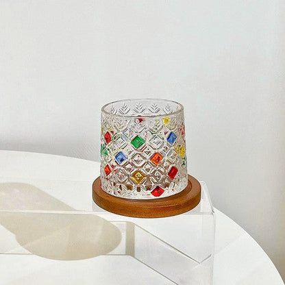 Verres Texturé à Relief avec Finitions Colorées – Idéal pour Cocktails ou Décoration