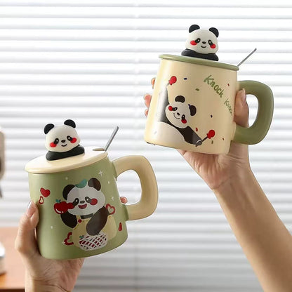 Tasse en Céramique Panda – Avec Couvercle