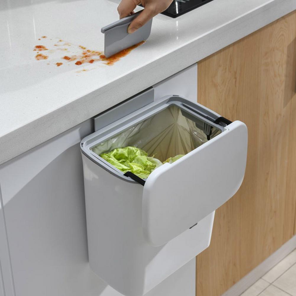 Poubelle Murale Compacte et Écologique pour Cuisine et Salle de Bain