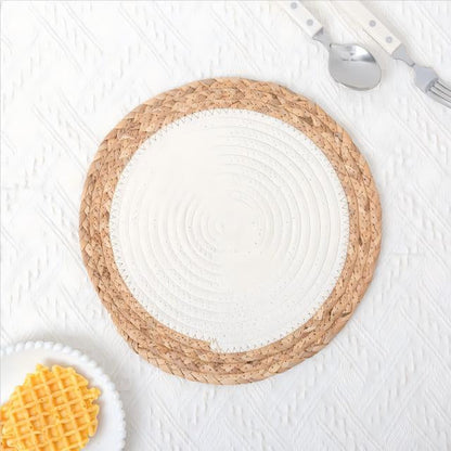 Napperons ronds tressés en corde de coton  – Lot de 6 pièces 🌿✨