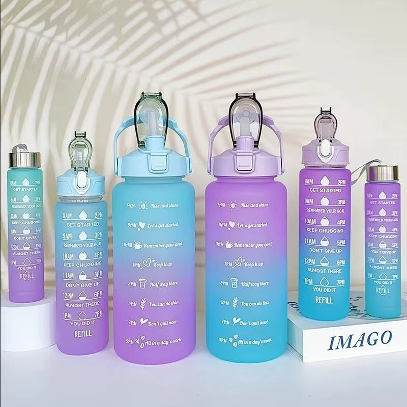 3 Bouteilles dégradées avec messages inspirants – motivation