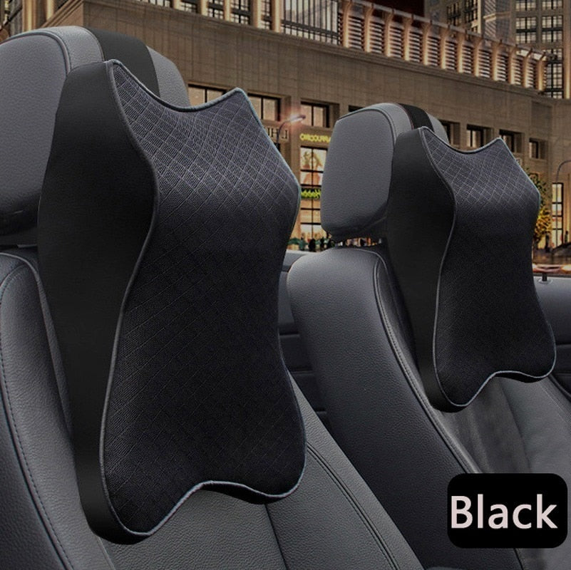 Ergonomique Appui-Tête pour Voiture - Mousse Mémoire Premium & Design Élégant Noir