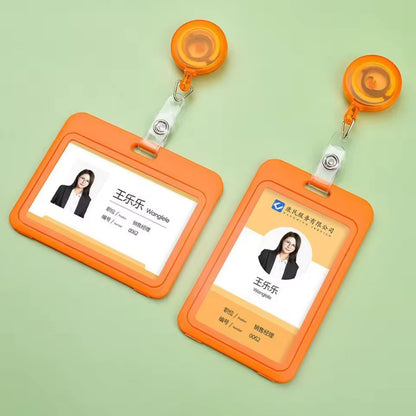 2 Couverture de Carte Rétractable en Plastique Multicolore – Badge d’Identification pour Employés & Étudiants