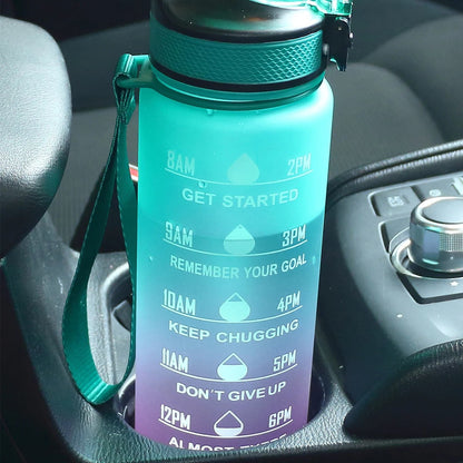 Bouteille d'eau de sport - avec paille - Gourde étanche,