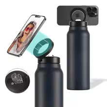 NESTO 💧 Bouteille Isotherme avec Support Téléphone – Acier Inoxydable